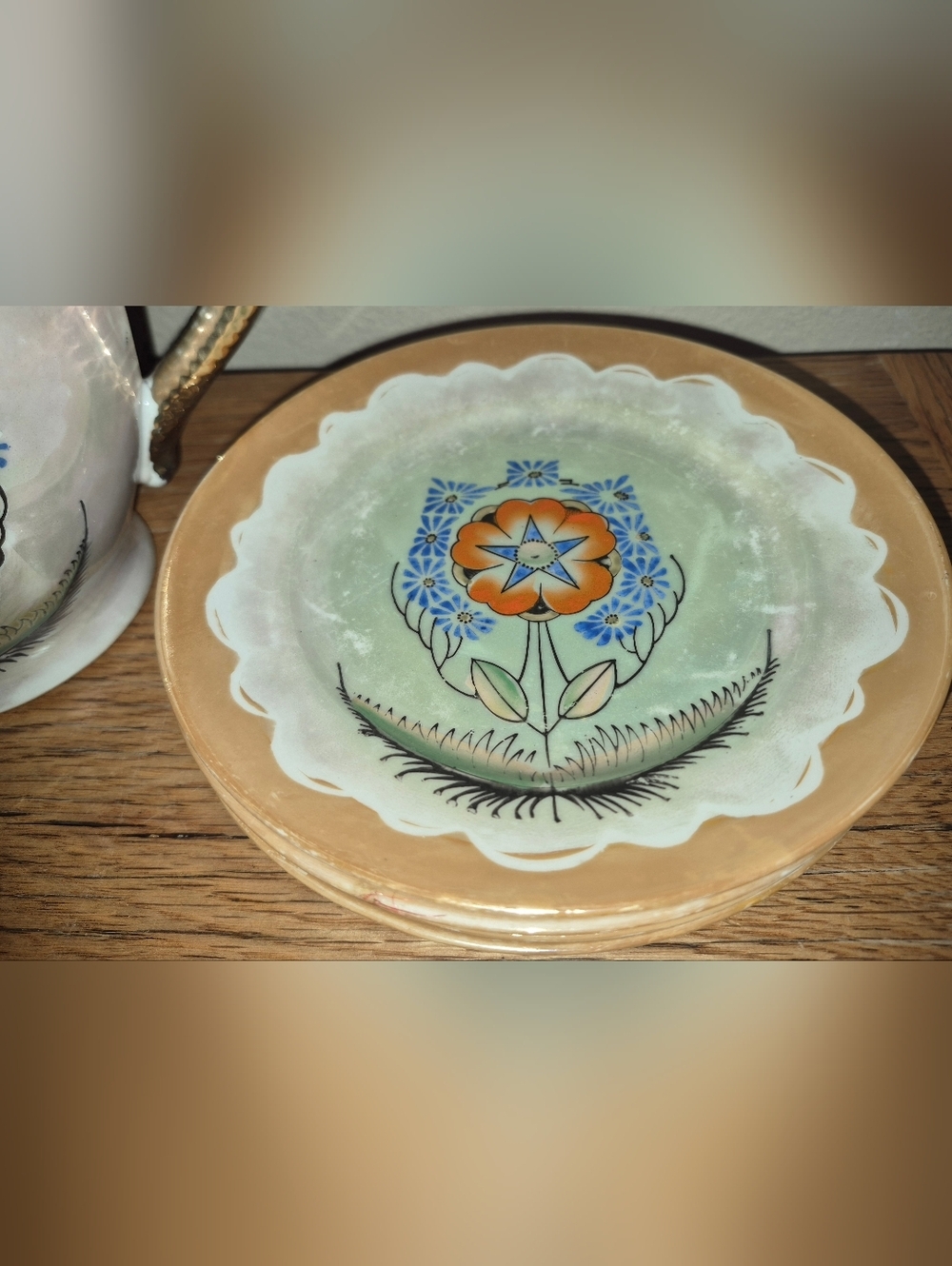 Vintage Japanese porcelain "Dragonware" tea set, likely manufactured 1930s-50s - Picture 4 of 6